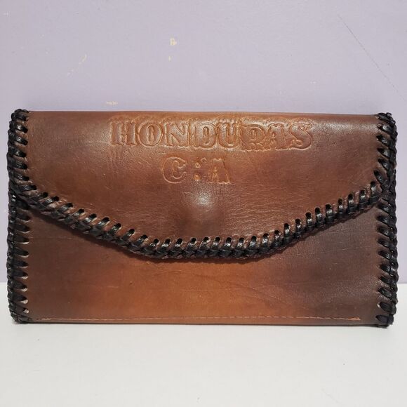 Handmade Leather Trifold Women's Wallet 7" - Picture 1 of 11